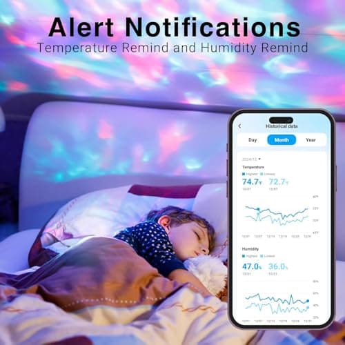 DAYBETTER Smart WiFi Thermometer Hygrometer, 2.4G Indoor Temperature Humidity Sensor with Real-Time App Alerts, Temperature Humidity Monitor for Home Nursery Greenhouse Pet 2 Pack - Thumbnail 6