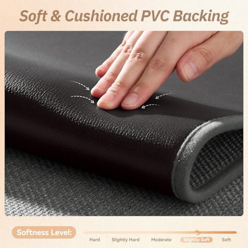 Bath Mats for Bathroom Rugs Non Slip Washable Absorbent Bath Mats Quick Dry,Upgraded Soft PVC Backing Ultra Thin Bathroom Rug Fit Under Door,Washroom Mat Large Bath Rugs,20"x32",Grey - Thumbnail 2