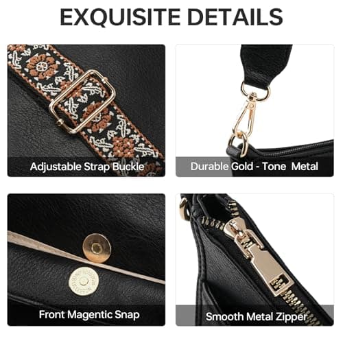 GEMIU Medium Crossbody Purse for Women Crossbody Bags Purses for Women Leather Shoulder Bags with Guitar Strap - Thumbnail 6