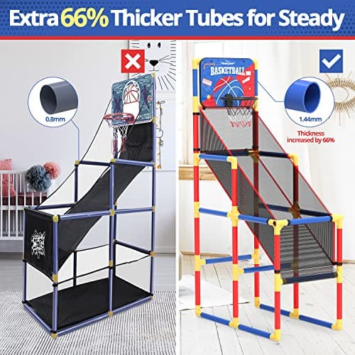 EagleStone Kids Arcade Basketball Game with Electronic Scoreboard and Cheer Sounds, Indoor Outdoor Basketball Hoop with 4 Balls, Game Toy Gift for Ages 3-12 Boys and Girls - Thumbnail 3