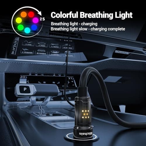 Hichain 100W 4-in-1 Multi Charging Cable, USB C to Lightning Cable, with Light for iPhone 17-15 Series Fast Charging, Chubby USB A/C to C/Lightning Charging Cord - 6 FT - Thumbnail 6