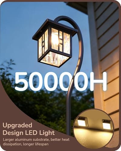 EDISHINE Low Voltage Landscape Lighting, 3W 185LM Oil-Rubbed Bronze Outdoor Landscape Path Lights, Low Voltage Pathway Lights for Garden Driveway, Die-Cast Aluminum, 50,000H, 6-Pack - Thumbnail 5