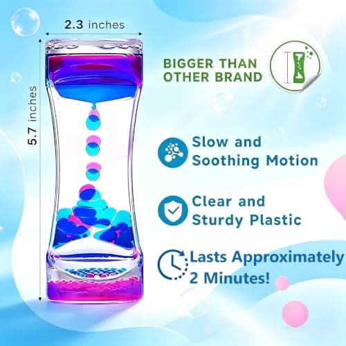 Liquid Motion Bubbler - Fidget Tubes for Stress Relief - Calming Visual Play for School, Home, Office, Holoday Stocking Stuffer - Calming Sensory Toys for Kids with Autism or Special Needs - Thumbnail 2