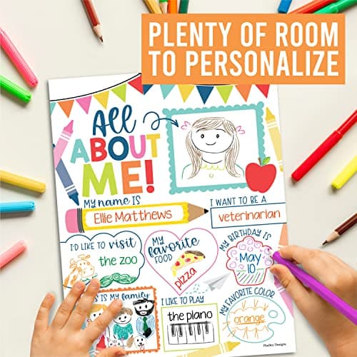 Hadley Designs All About Me Posters for Classroom Must Haves - 20 Star Student Poster, 100 Days of School Items, Star of The Week Poster Elementary Classroom Decor, End of School Year Teacher Supplies - Thumbnail 5