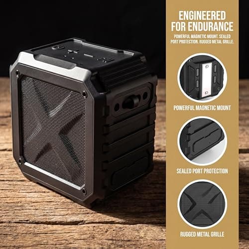 GIIKNEW Golf Cart Speaker with Carrying Case, 15W Loud Stereo Sound Magnetic Bluetooth Speaker with Deep Bass, 24H Playtime IPX7 Speakers for Golf Cart Accessories, Ideal Golf Gifts for Men - Thumbnail 6