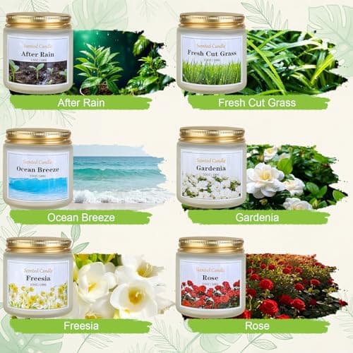 Aeraroma 6 Pack Spring Candles for Home Scented, Scented Candles for Women Men, 21oz Natural Soy Wax Candle, Aromatherapy Candle Gifts Set for Birthday, Valentines Day, Anniversary - Thumbnail 2