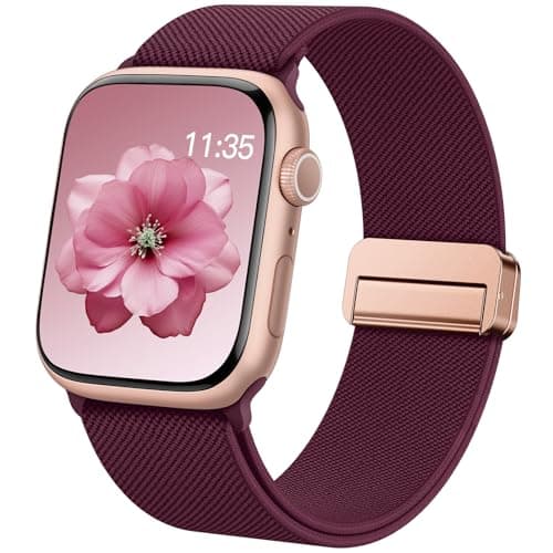 Stretchy Loop Sport Band Compatible with Apple Watch Bands 40mm 46mm 44mm 49mm 45mm 38mm 41mm 42mm for Women Men, Adjustable Magnetic Clasp Elastic Strap for iWatch Ultra, Se, Series 11 10 9 8 7 6 5 4 3 2 1