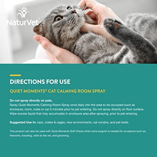 NaturVet Hemp Quiet Moments Calming Drops for Cat, 1oz & Quiet Moments Herbal Calming Spray, 8 Ounce - Feline - Thumbnail 6