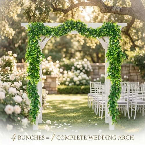 Taiyangxia 8 Pack Artificial Eucalyptus Plants 30 Inches UV Resistant Hanging Vines for Indoor Outdoor Wedding Arch Wall Decor Patio Porch Party Backdrop - Thumbnail 4
