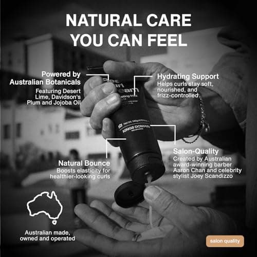 Kings Domain Melbourne Beach Curl Cream | Lightweight Flexible Hold Curl Definer | Anti-Frizz Cream for Long-Lasting Natural Curls - Thumbnail 5