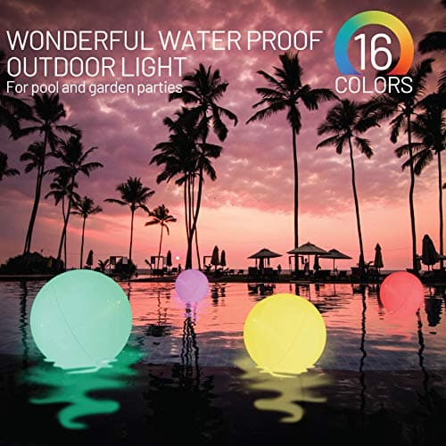 Pool Toys - LED Beach Ball with Remote Control - 16 Colors Lights and 4 Light Modes, 100ft Control Distance - Outdoor Beach Party Games for Kids Adults, Pool Patio Garden Decorations (1PCS). - Thumbnail 6