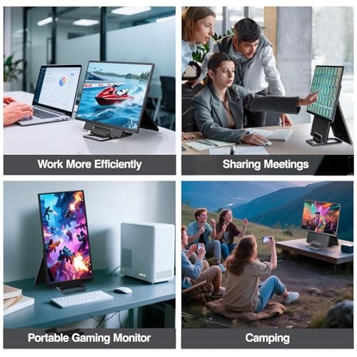 23.8'' Portable Monitor,FHD 1080P 100Hz IPS Laptop Screen Extender,USB-C HDMI Large Office Gaming Second Monitor Extender with Detachable Stand for Mac Windows PS5 Xbox Switch(Built-in Speakers) - Thumbnail 5