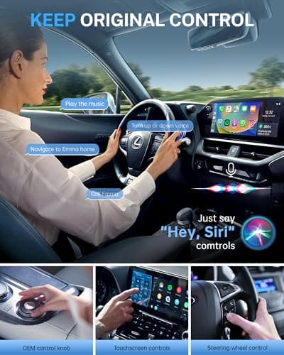 Jemluse Wireless CarPlay Adapter for Apple iPhone - Multi-User Seamless Connection for Convert Wired to Wireless Car Play Adapter - No Latency from iOS 10+ to Screen w/USB C (Gray) - Thumbnail 6