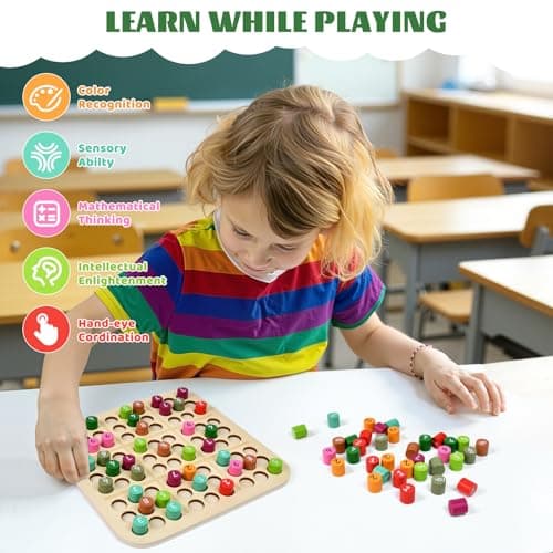 GAKICO Wooden Sudoku Board Game: Math Brain Teaser Puzzle Desktop Game Train Logical Thinking Ability with 81 Pegs for Teenagers, Adult & Seniors Brain Stimulation Toys, Party Favors & Stress-Relief - Thumbnail 4