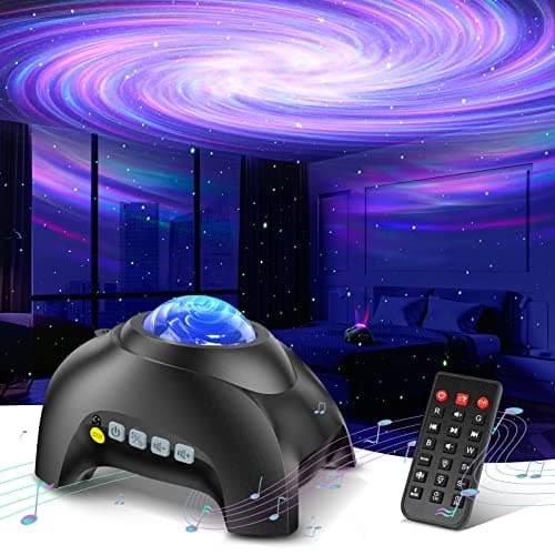 Northern Galaxy Light Aurora Projector with 33 Light Effects, LED Star Projector for Bedroom Home Room Decor, White Noises, Bluetooth Speaker for Parties, Christmas Birthday Gifts for Kids, Jet Black - Image 1