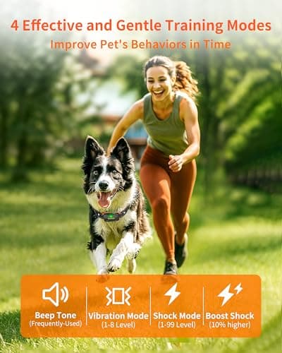 BarKar Dog Shock Collar with 4 Training Modes, IPX7 Waterproof Dog Training Collar with IPX4 Remote, 2600FT Electric Collar with Beep, Shock, Vibration & Shock Boost for All Breeds - Thumbnail 2