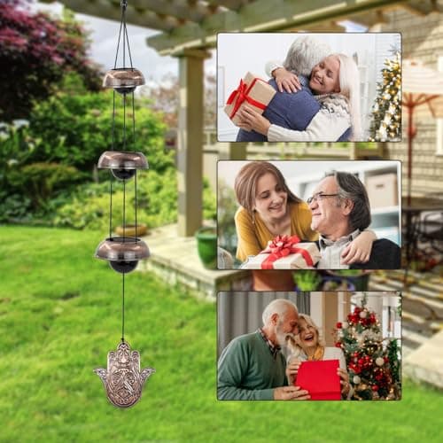 Temple Wind Chime, Red Copper Wind Chimes with 5 Bells, Feng Shui Wind Chimes for Home Yard Outdoor Decoration, A Great Memorial Wind Chime for Someone Who Loves Peace - Thumbnail 5