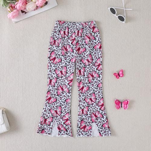 YWFSHOP Girls Clothes Set 2 Piece Long Sleeve Pullover Sweatshirt and Flare Pants Floral Outfits Girl Fall Winter - Thumbnail 5