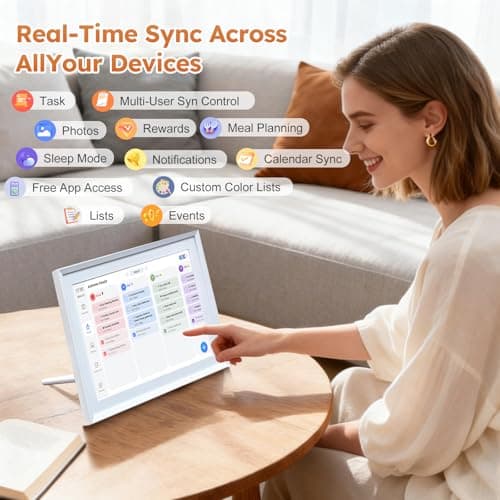 Furnsii 10.1Inch Digital Calendar Wall Touch Screen, Smart WiFi Family Planner & Chore Chart & Meal Planner, 32GB Electronic HD Interactive Display with Digital Picture Frame for Home Work 2026 Organization - Thumbnail 3