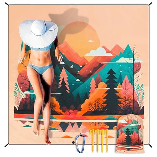 HIHOHO Beach Blanket Waterproof Sandproof Extra Large Beach Mat 79" X 83"/120"x108"for 1-8 Adults Quick Drying Durable Outdoor Picnic Mat for Beach Travel Camping Hiking