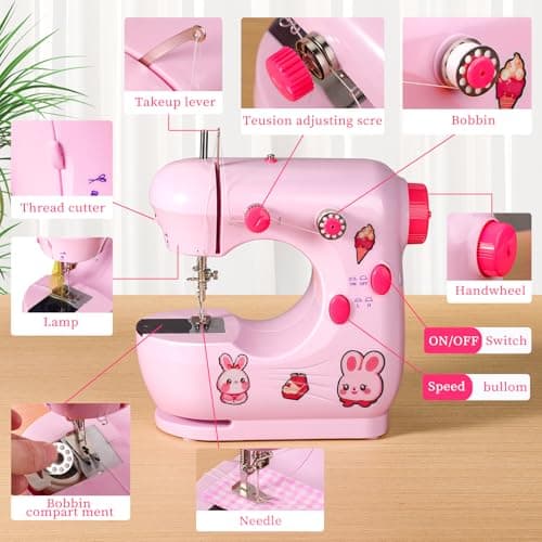 Mini Sewing Machine for Beginners First: Small Easy Sewing Machines Portable Simple for Beginning with Extension Table - Thumbnail 3