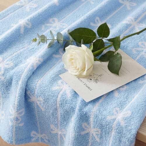 WRENSONGE Blue Bow Throw Blanket Soft Cozy Fluffy Warm Throw for Couch Sofa Bed Camping Picnic Travel Lightweight - 50"*60" - Thumbnail 4