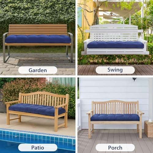 WEOAVRY 4" Thick Outdoor Bench Cushion 44x19x4 Inch, Waterproof Patio Furniture Cushions, Bench Seat Cushion for Porch Swing, Window, Indoor - Thumbnail 6