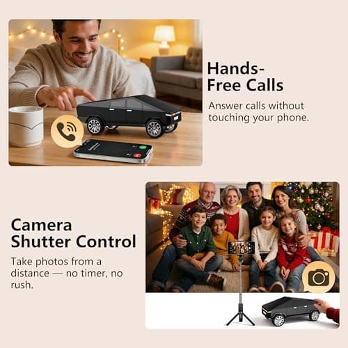 AONOX Cybertruck Bluetooth Speaker Toy for Car Desk Gaming & Outdoor Easter Parties Easter Basket Stuffers Gift for Kids & Car Lovers Car Speaker with FM Radio USB/TF TWS Stereo LED Lights - Thumbnail 5