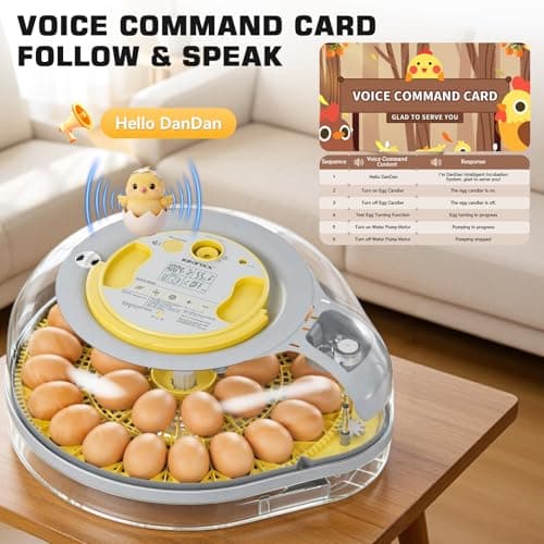 IBKINXX 26 Egg Incubator for Hatching Eggs with Smart Voice Guidance, 360° View with Automatic Temperature & Humidity Control, Auto Egg Turning & Built-in Egg Candler for Chicken, Duck, Goose & Quail - Thumbnail 2