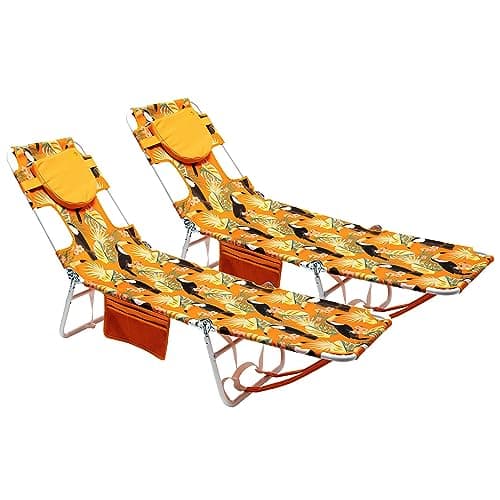 daystar SunnyFeel Beach Lounge Chair, Backpack Reclining Beach Chairs Lay Flat, Face Down Tanning Chair, Folding Camping Chairs Portable Camp Cot with Backpack Straps for Outdoor/Picnic/Lawn - Image 1