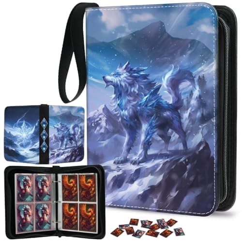 Trading Card Binder 400 Pockets, TCG Card Album for Standard Size Game Cards, Sports Card, Fits 400 Cards with 50 Removable Sleeves, Portable Card Book for Collectors, Glacial Alpha 400p - Image 1