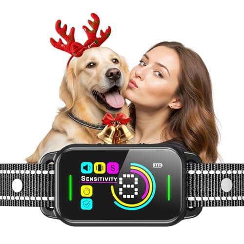 Dog Bark Collar for Large Medium Small Dogs - Smart AI 1S Stop Barking, Anti Barking Device & Dog Training Collar with Beep, Vibration & 8-Level Sensitivity, IP67 Waterproof, USB-C Fast Charge - Black - Image 1