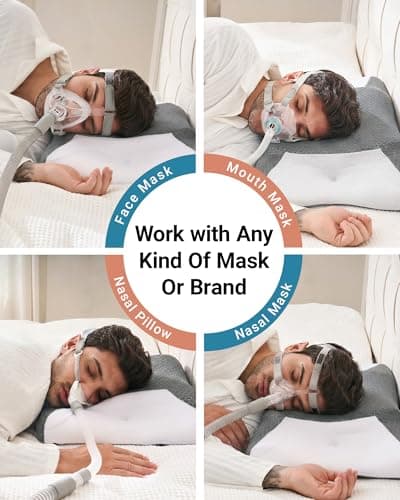 Elviros CPAP Pillow for Side Sleeping, Sleep Apnea Memory Foam Pillow for All CPAP Masks Users to Reduce Air Leaks & Masks Pressure, Adjustable Height with Cooling Breathable Cover - Thumbnail 3