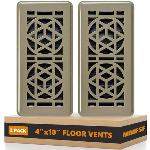 2 Pack Floor Vent Covers, Floor Register 4x10, Heavy Duty Walkable Steel Vent Cover, Adjustable Decorative Vent Covers for Home Floor Ceiling or Sidewall Vent, Rust-Proof Finish (Brown) - Image 1