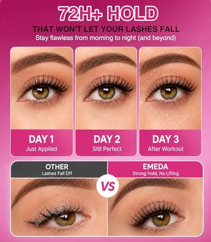 EMEDA Clear Lash Bond and Seal, Lash Cluster Glue for Eyelash Clusters, 72H Waterproof Cluster Glue, No White Residue Bond and Seal for DIY Individual & Clusters Lashes Extensions (6ml+6ml) - Thumbnail 4