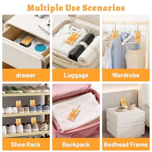 STRN Scented Sachets for Drawer and Closet, Citrus Scent Long-Lasting Sachets, 14 Packs for Home Fragrance, Small Space Air Freshener for Wardrobes - Thumbnail 5