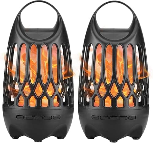 Flame Outdoor Bluetooth Speakers, LED Table Lamp Speaker with Light, Portable Wireless Waterproof Indoor/Outdoor Flame Light Speaker with Enhanced Bass, IPX5 Waterproof, Gifts for Men (2 Pack) - Image 1