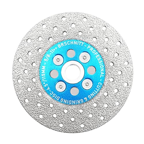 Diamond Granite Cutting Wheel,BRSCHNITT 4-1/2 Inch 115mm Vacuum Brazed Angle Grinder Diamond Blade with 5/8-11 Thread for Grinding Beveling Shaping Rounding Granite,Porcelain,Tile,Stone,Marble,Quartz