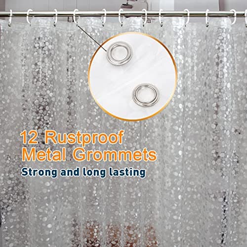 Bostofy EVA 3D Waterproof Shower Curtain Liner, Clear Extra Long Bathroom Shower Liner with Rustproof Metal Gromments and Weighted Magnet,72”Width x 84”Length - Thumbnail 5
