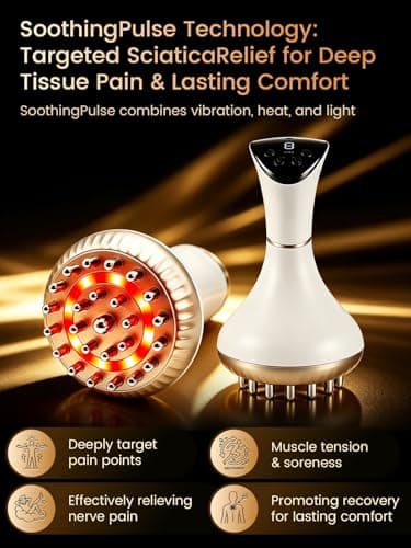 Huxerol Sciatica Pain Relief Devices – Deep Tissue Massager with Multi-Mode Technology, Heat & Light, Targeted Relief for Sciatic Nerve & Lower Back Pain - Thumbnail 3