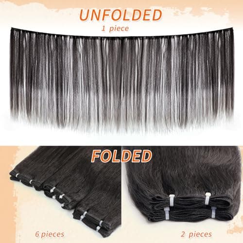 6 Bundles Yaki straight bundles hair,Human Blend Synthetic Hair Yaki Straight for Black Women,Heat Resistant Soft Natural Appearance,No Shedding, No Smell,No Tangle (22 24 26 Inch) - Thumbnail 3