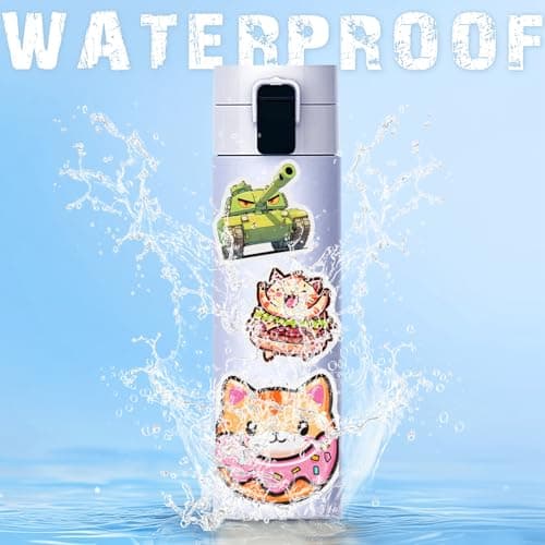 HUIWJH 400Pcs Cute Water Bottle Stickers for Teens Adults, Funny Waterproof Vinyl Decal Pack for Laptop Skateboard Fridge Luggage Aesthetic Stickers for Party Favors School Rewards - Thumbnail 3
