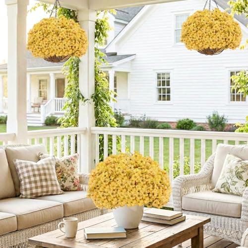 22 Bundles Artificial Flowers Outdoor, Faux Flowers UV Resistant with Plastic Plants, Faux Silk Flowers for Outdoors Outside Front Porch Hanging Planter Window Box Garden Decoration - Thumbnail 6