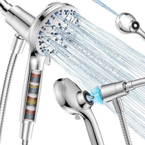 DAKINGS High Pressure Filtered Shower Head with Handheld, Upgrade Magnetic 10-Mode Handheld Showerhead Built-in Power Wash for Bathroom Cleaning, Detachable Shower Head with 71" Shower hose - Image 1