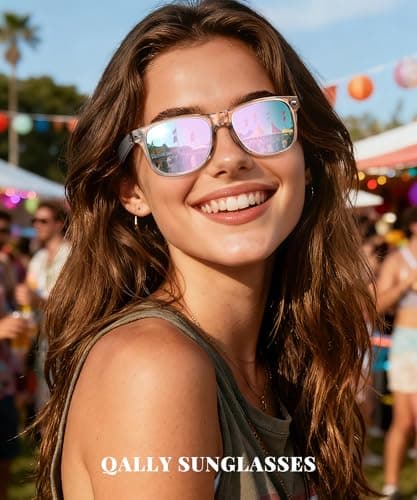 QALLY Polarized Sunglasses Womens Square Womens Sunglasses Trendy Classic Retro Sun Glasses Fashion UV400 Protection 3 Pack - Thumbnail 3