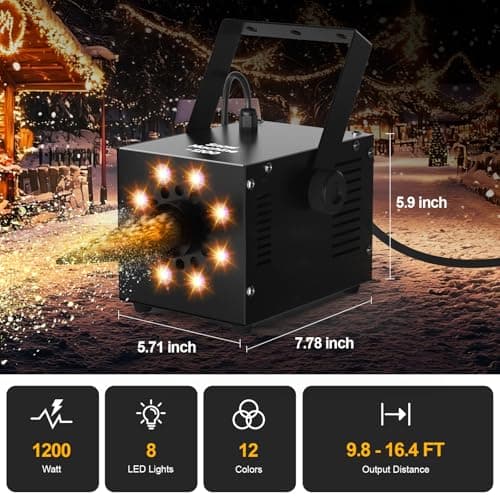 Snow Machine for Party,1200W Snow Maker With LED And Remote Control - Thumbnail 2
