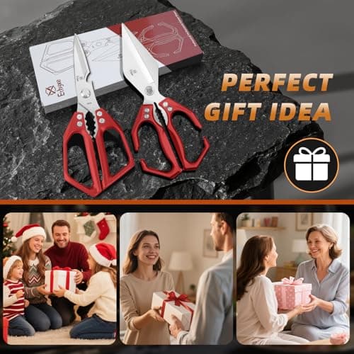 Ethyxe Kitchen Scissors Set Upgraded - Heavy Duty Stainless Steel Kitchen Shears, Sharp Poultry Scissors for Meat, Chicken Bones, and Turkey, Dishwasher Safe - Thumbnail 6