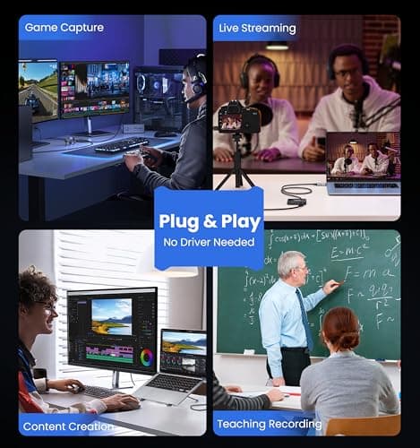 ByteWave USB 3.0 HDMI Capture Card, [Metalshell, 4K Loop Out, No Latency] Full HD 1080P60 HDMI to USB C Audio Video Game Capture Device for Streaming, Cam Link Compatible with Switch2/PS5/Xbox/PC/OBS - Thumbnail 4