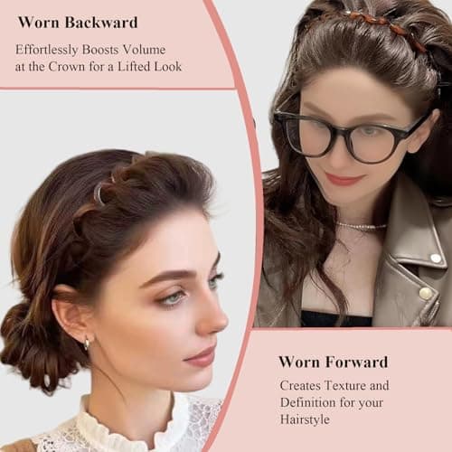LYNRUI 6Pcs U Shape Fashion Tooth Hair Comb Headband,High Cranium Headbands for Women's Hair, Reversible Korean Headbands with Teeth ﻿ (Mix 6Pcs, M) - Thumbnail 6