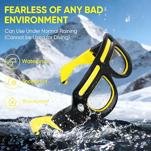 JORMIX LED Rechargeable Headlight Glasses with Motion Sensor & Touch Control, 5 Modes USB C Light Up Glasses for Running Camping Fishing Cycling Hiking Hands Free Lighted Eyewear - Thumbnail 4